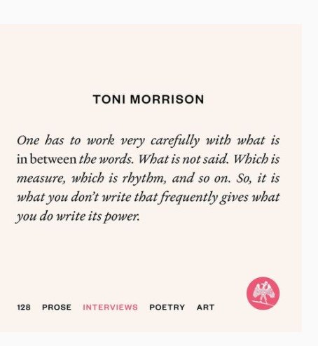 Toni Morrison on Leaving Space